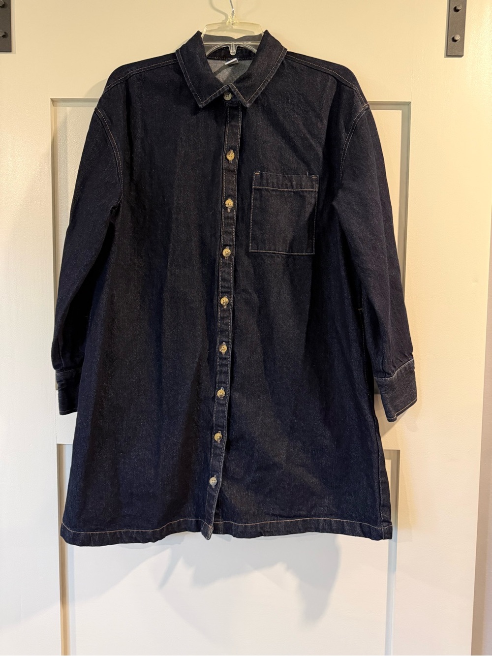 Old Navy Dark Denim Button-Up Shirt Dress